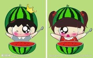 男孩吃瓜动漫图片高清,男孩动漫吃瓜瞬间，萌态尽显